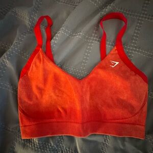 Gymshark Gains Seamless Washed Sports Bra in Carmine Red
